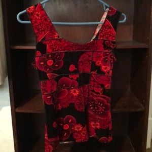 Sleeveless black and red top